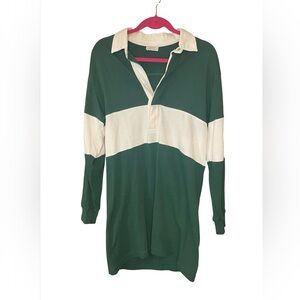 AYR Zoe Rugby Stripe Shirt Dress Green White M